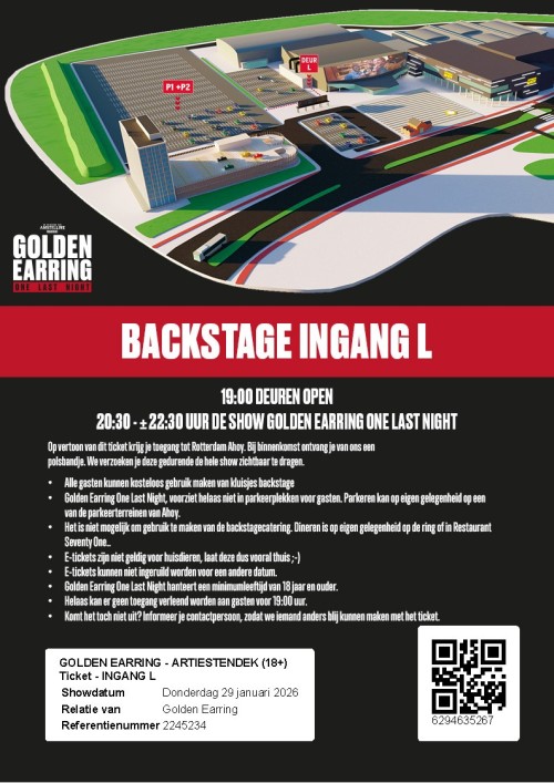 January 29 2026 Golden Earring One Last Night Stage Deck show ticket